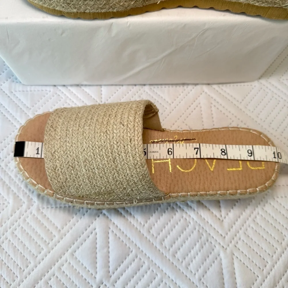 Beach By MATISSE Natural Del Mar Raffia Platform Sandals Size 8